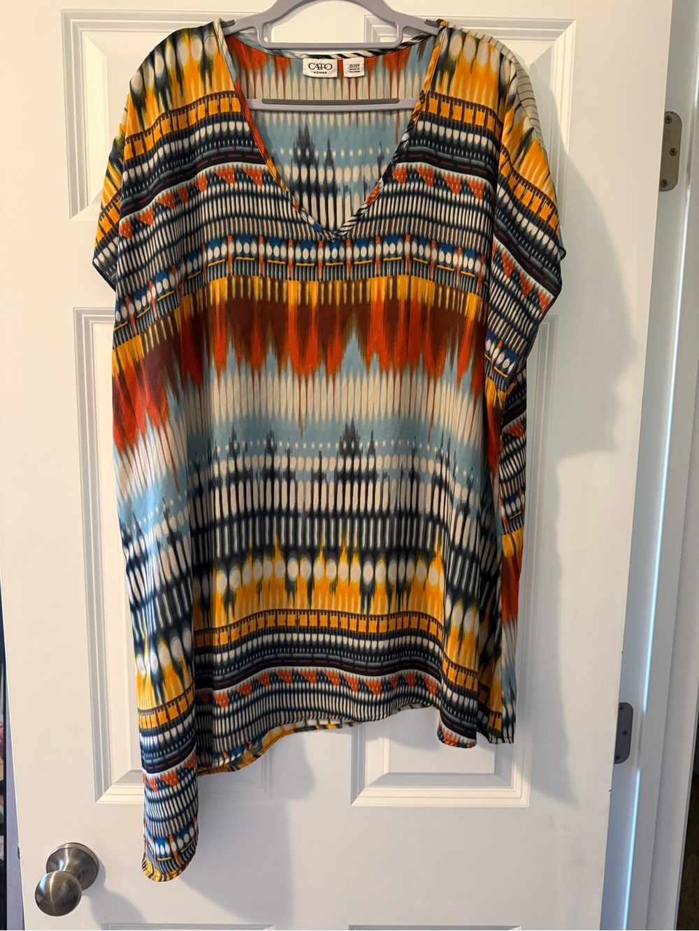 Cato Geometric V-Neck Tunic